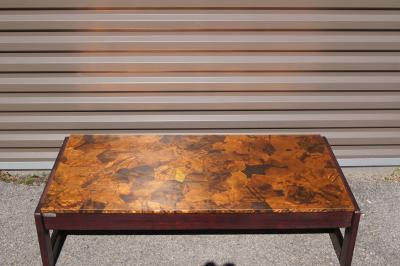 Percival Lafer Rosewood and Patchwork Copper Coffee Table by Percival Lafer