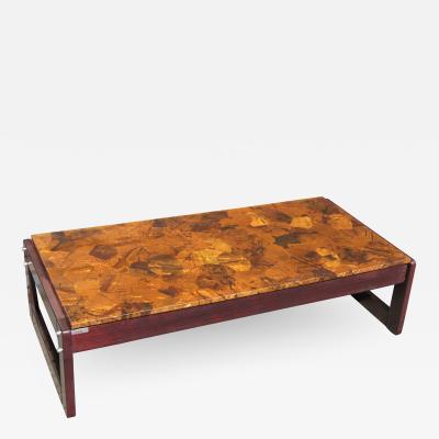 Percival Lafer Rosewood and Patchwork Copper Coffee Table by Percival Lafer