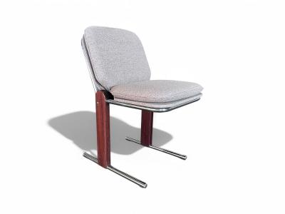 Percival Lafer Set of 4 Chairs in Hardwood Metal Chenille 1970s Lot 476