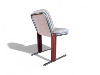 Percival Lafer Set of 4 Chairs in Hardwood Metal Chenille 1970s Lot 476