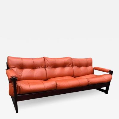 Percival Lafer Wonderful Percival Lafer Rosewood 3 Seater Cognac leather S 1 Sofa Mid Century