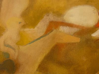 Perez Cubas SURREALIST MID CENTURY CAROUSEL PAINTING BY PEREZ CUBAS