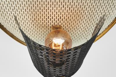 Perforated Brass Wall Lamp with Lacquered Metal Europe Mid 20th Century