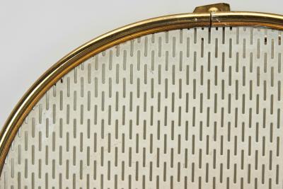 Perforated Brass Wall Lamp with Lacquered Metal Europe Mid 20th Century