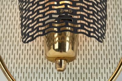 Perforated Brass Wall Lamp with Lacquered Metal Europe Mid 20th Century