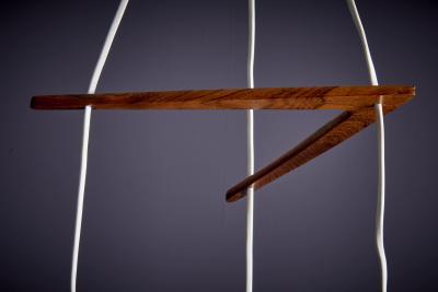 Perforated Copper and Rosewood Cascade Pendant Lamp Denmark 1950s