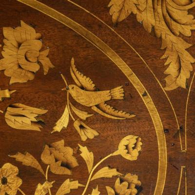Period Dutch Mahogany Four Drawer Bombe Marquetry Commode 1800
