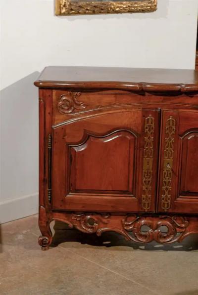 Period Regence French 1720s Walnut Two Door Buffet with Carved and Pierced Skirt