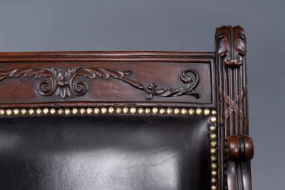 Period Regency Mahogany Leather Library Armchair Circa 1820