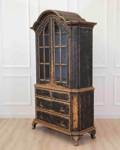 Period Rococo Cabinet with Glass Doors circa 1820