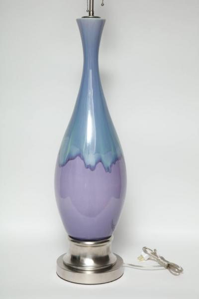 Periwinkle Lavendar Ombre Glazed Lamps