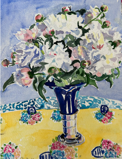 Permele Doyle Peonies in Venetian Vase 2020