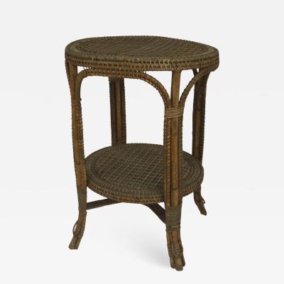 Perret et Vibert French Victorian Natural Wicker Round Center Table