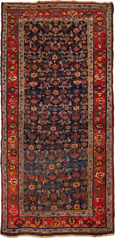 Persian Antique Bidjar Bijar Runner Rug Carpet circa 1920 9 25 x 4 5