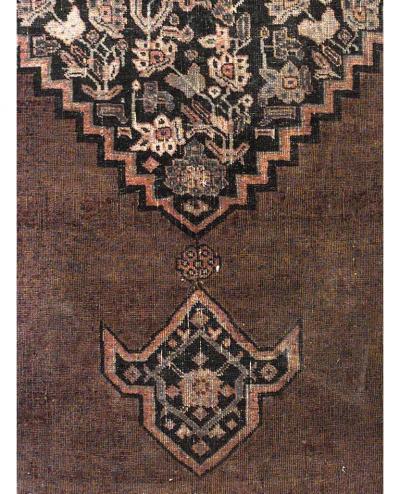 Persian Bijar Maroon and Blue Wool Rug