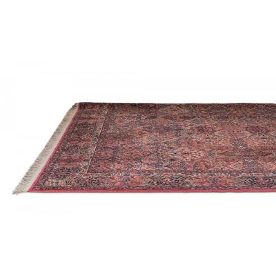 Persian Kirman Red and Blue Wool Rug