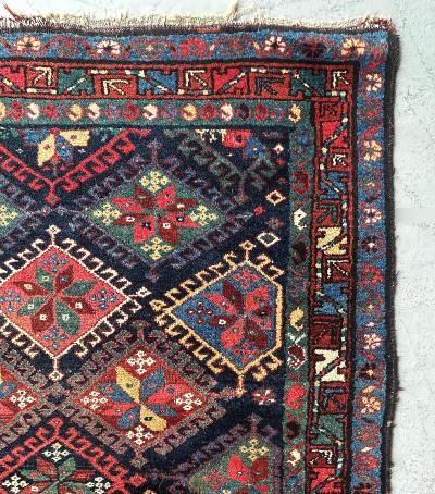 Persian Kurdish Semi Antique Hand Woven Runner 123 by 3 8 