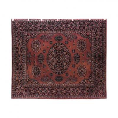Persian Red and Black Velvet Table Cover
