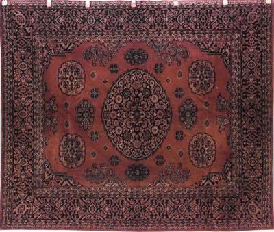Persian Red and Black Velvet Table Cover