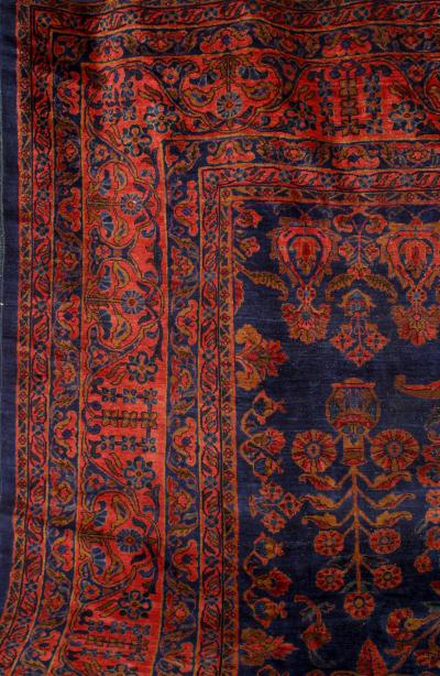 Persian Sarook Blue and Red Rug