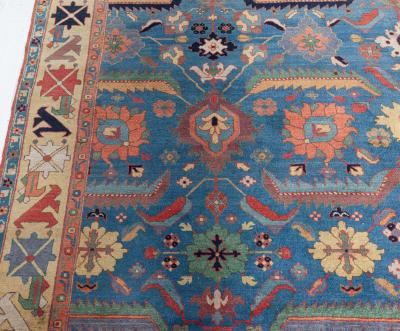 Persian Tabriz Rug With a Cintamani insignia in one corner