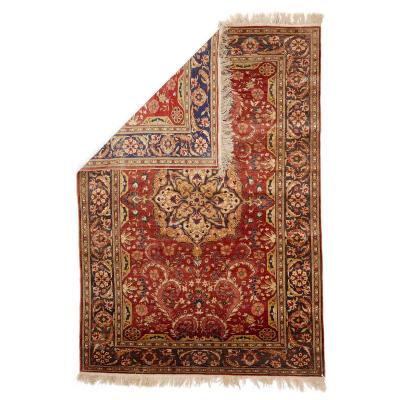 Persian floral Qum silk rug