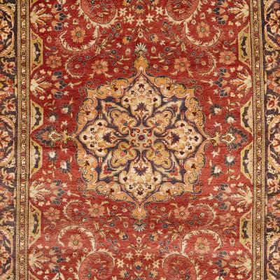 Persian floral Qum silk rug