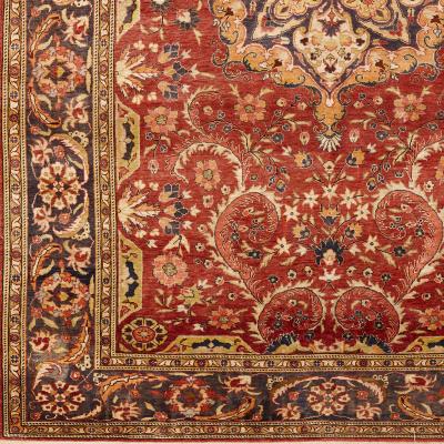 Persian floral Qum silk rug