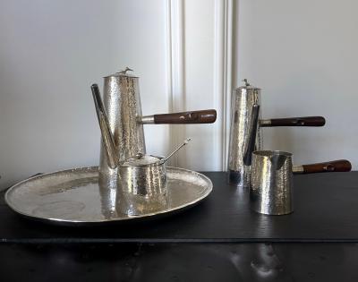 Peruvian Modernistic Sterling Silver Coffee Service Set