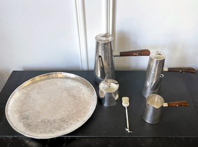 Peruvian Modernistic Sterling Silver Coffee Service Set