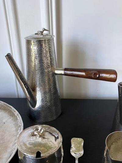Peruvian Modernistic Sterling Silver Coffee Service Set