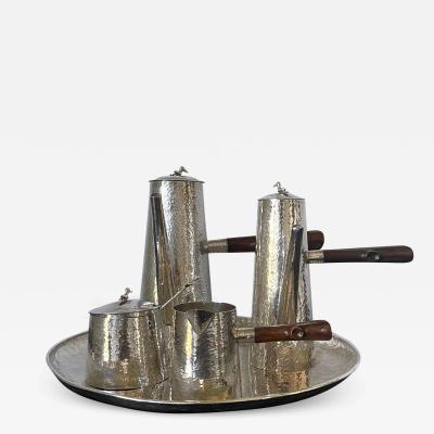 Peruvian Modernistic Sterling Silver Coffee Service Set