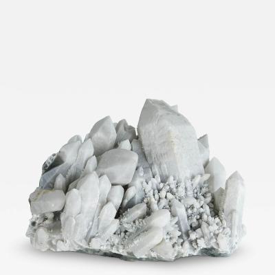 Peruvian White Frosted Quartz Crystal Cluster Weighing 12 Pounds