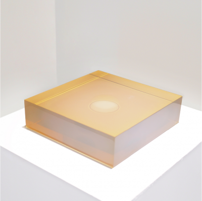 Peter Alexander Untitled Yellow Amber Rectangular Box with Suspended Disc 1968