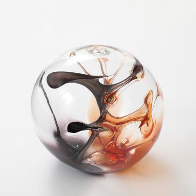 Peter Bramhall Glass Orb Sculpture by Peter Bramhall 1985