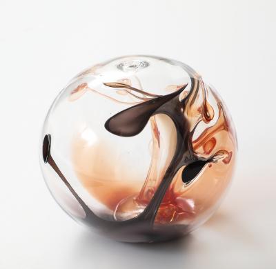Peter Bramhall Glass Orb Sculpture by Peter Bramhall 1985