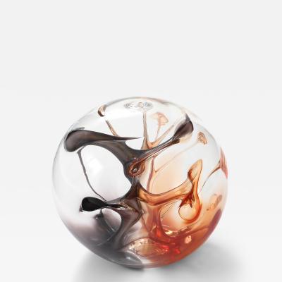 Peter Bramhall Glass Orb Sculpture by Peter Bramhall 1985