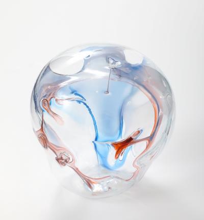 Peter Bramhall Glass Orb Sculpture by Peter Bramhall Signed and Dated 