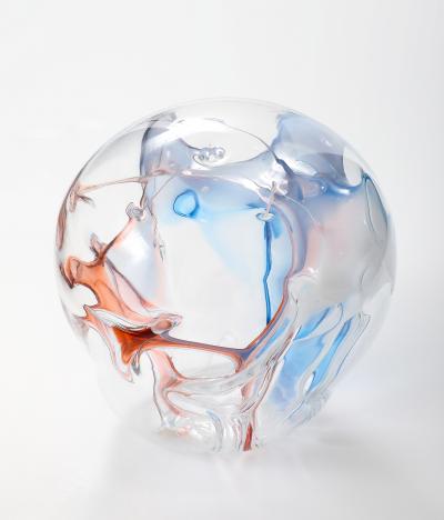 Peter Bramhall Glass Orb Sculpture by Peter Bramhall Signed and Dated 
