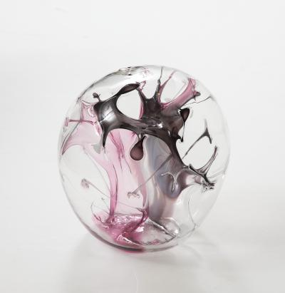 Peter Bramhall Hand Blown Glass Orb Sculpture by Peter Bramhall 