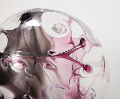 Peter Bramhall Hand Blown Glass Orb Sculpture by Peter Bramhall 