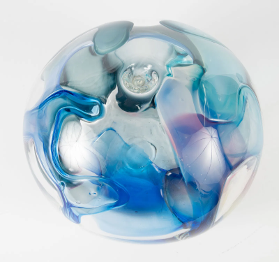 Peter Bramhall Large Glass Orb Sculpture by Peter Bramhall 1994
