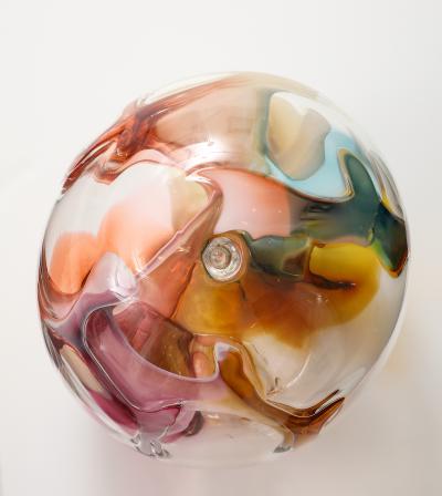 Peter Bramhall Large PETER BRAMHALL Glass Orb Sculpture Signed and Dated 1992
