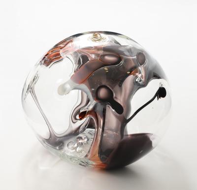 Peter Bramhall Large Peter Bramhall Glass Orb Sculpture 1988
