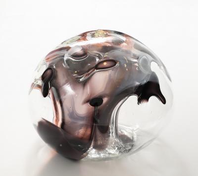 Peter Bramhall Large Peter Bramhall Glass Orb Sculpture 1988