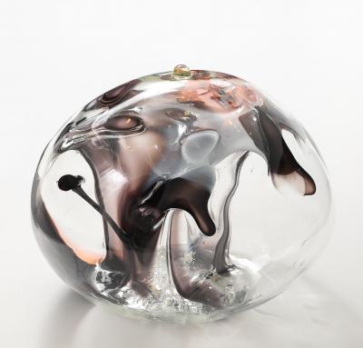 Peter Bramhall Large Peter Bramhall Glass Orb Sculpture 1988