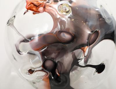 Peter Bramhall Large Peter Bramhall Glass Orb Sculpture 1988