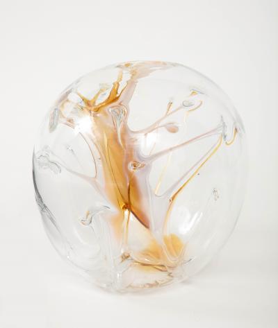 Peter Bramhall Peter Bramhall Amber Clear Glass Orb