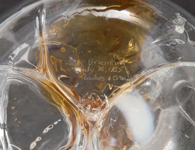 Peter Bramhall Peter Bramhall Amber Clear Glass Orb