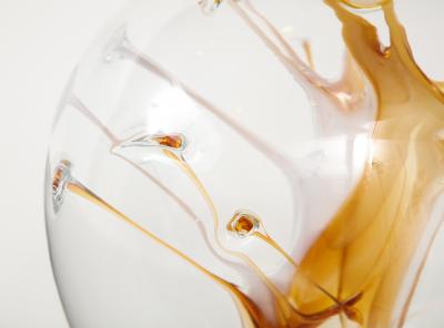 Peter Bramhall Peter Bramhall Amber Clear Glass Orb